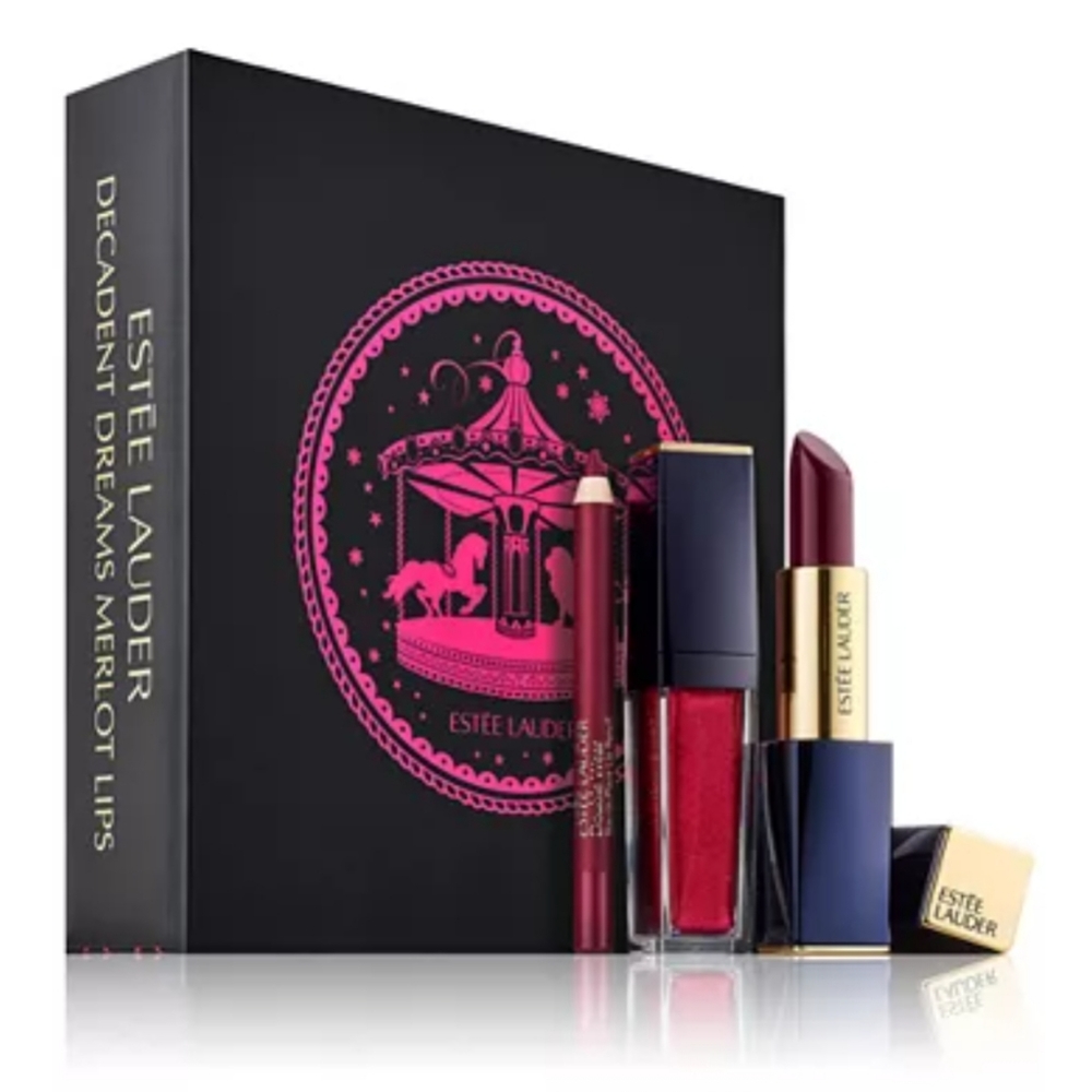 Estee Lauder Decadent Dreams Merlot Lips Gift Set